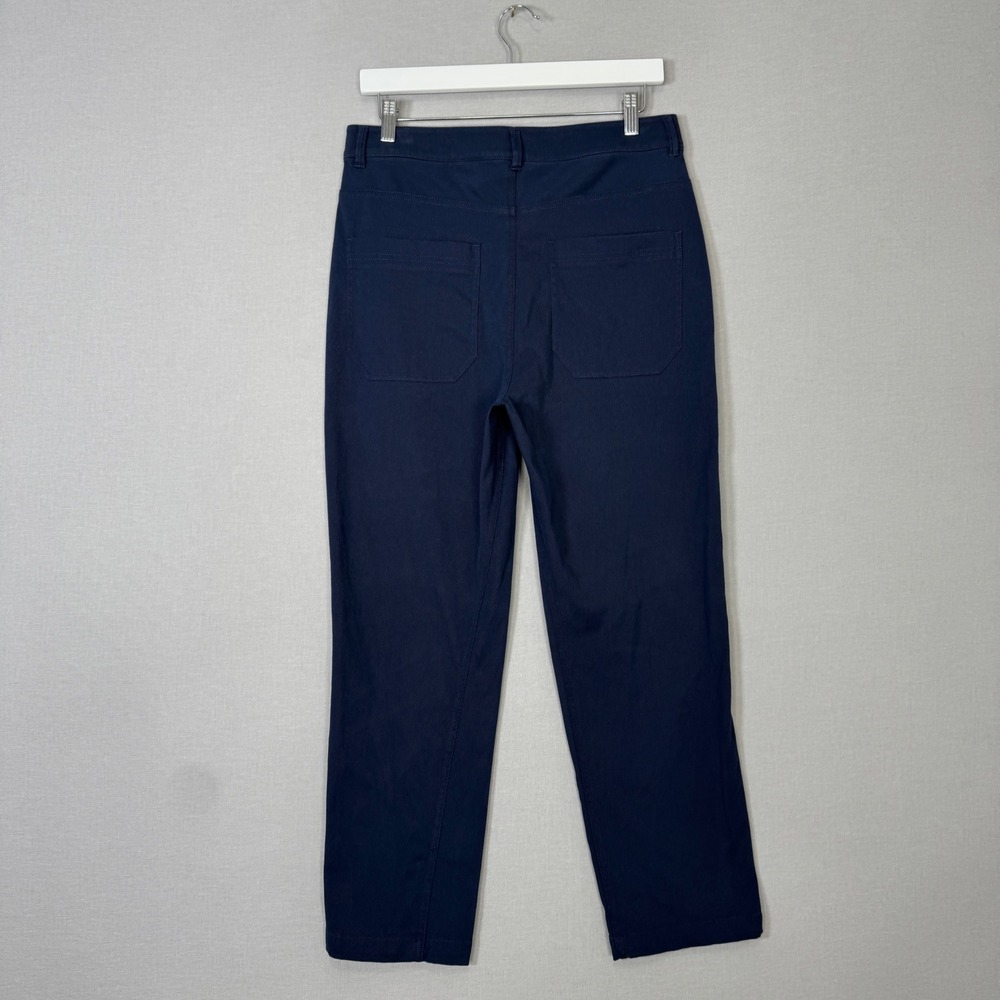 G/FORE Cotton Twill High Rise Straight Tapered Trouser Womens 10 Blue Golf Pant - Picture 5 of 12
